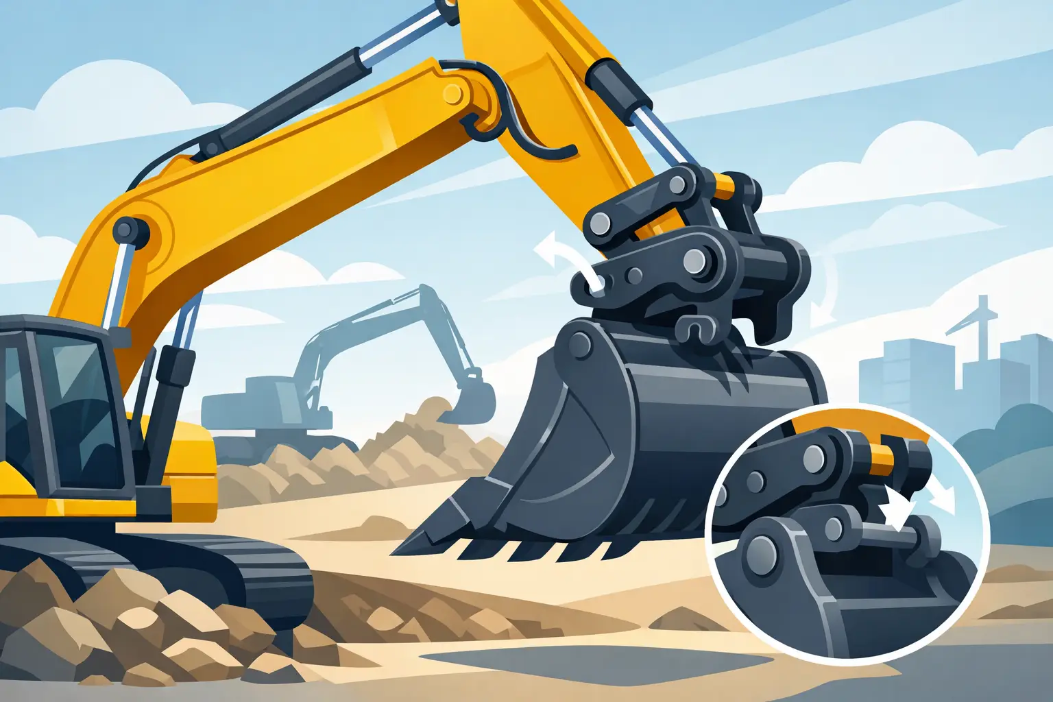 Cuplaje rapide excavator pentru lucru eficient